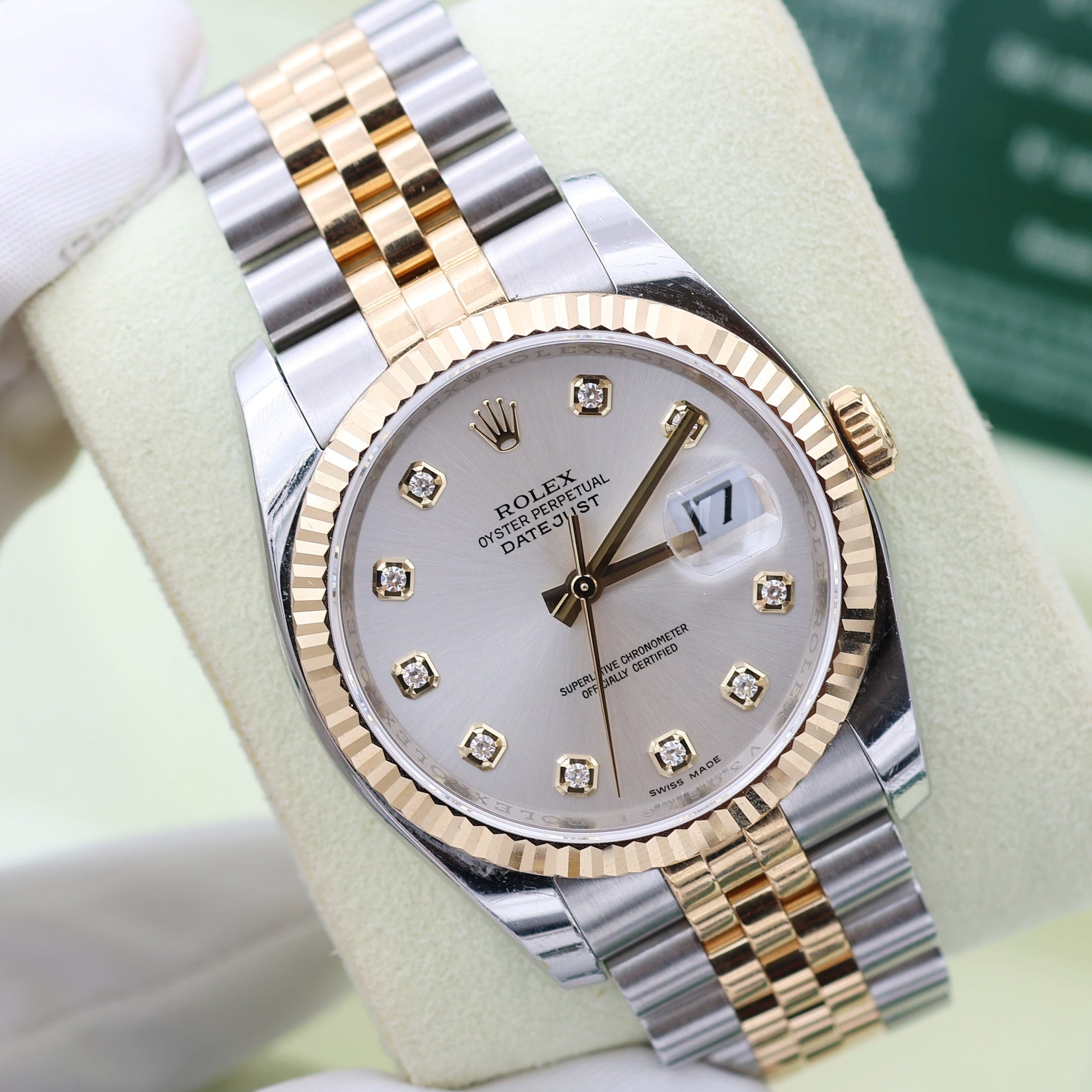 Rolex Datejust Ref. 116233 Silber -Zifferblatt mit Diamanten - Voller Satz
