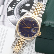 Charger l'image dans la galerie, Rolex Datejust ref. 16013 - Blue Dial - Jubilee - Full Set
