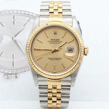 Bild in Galerie-Viewer laden, Rolex Datejust 36 ref. 16233 Champagne dial (V4) - Jubilee Bracelet - Full Set
