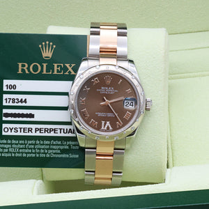 Rolex Datejust ref. 178344 Brown Roman Dial - Oyster Bracelet - Full set
