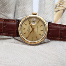 Carica l'immagine nel visualizzatore di Gallery, Rolex Datejust 36 ref. 16233 Champagne dial - Leather Strap - Full Set
