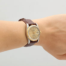 Carica l'immagine nel visualizzatore di Gallery, Rolex Datejust 36 ref. 16233 Champagne dial - Leather Strap - Full Set
