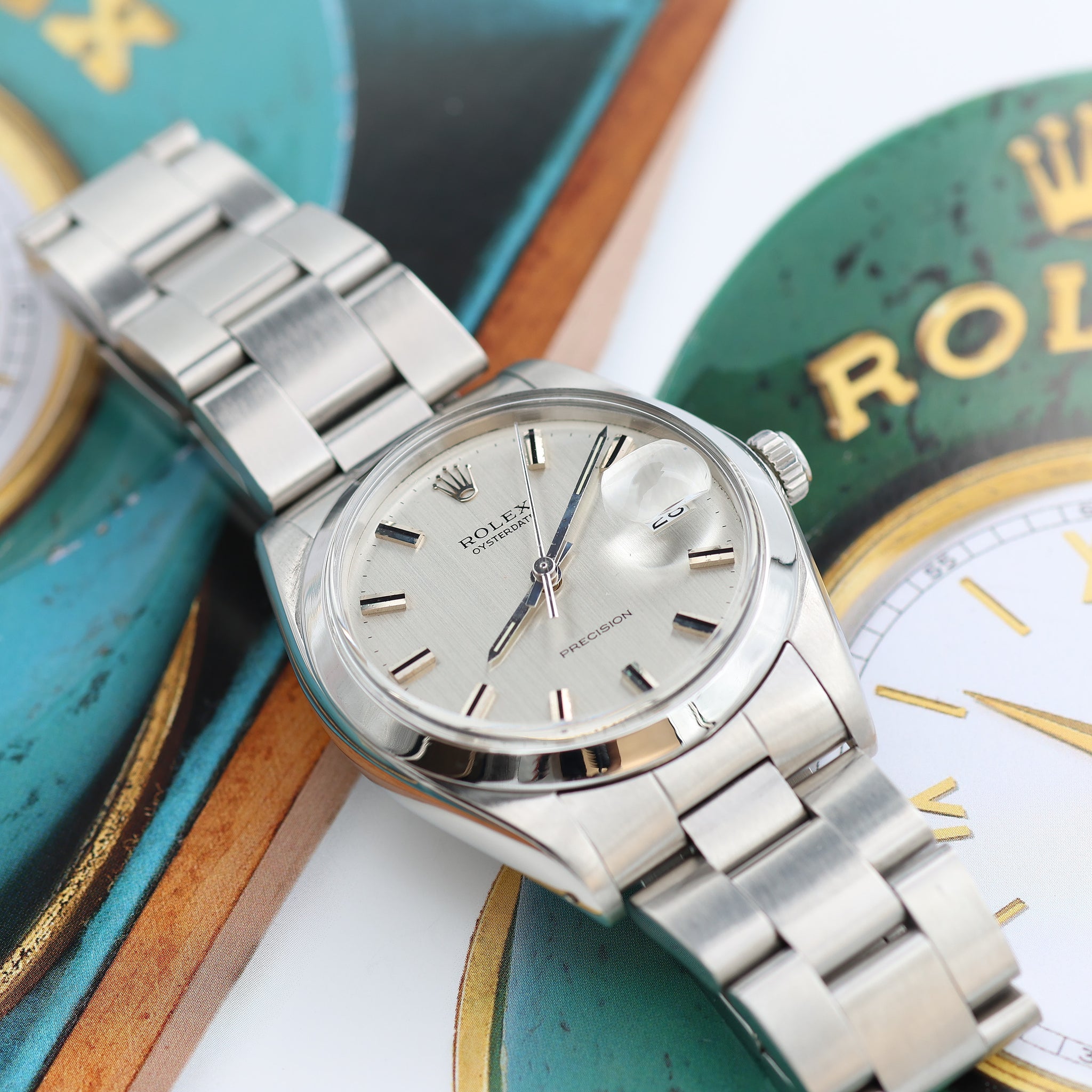 ROLEX OYSTER PERPETUAL 6694フルセット Rolex Precision ref. 6694 - Silver Linen Dial - Oyster Bracelet