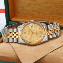 Load image into Gallery viewer, Rolex Datejust 36 ref. ref. 16233G Champagne Big Diamonds dial - Jubilee

