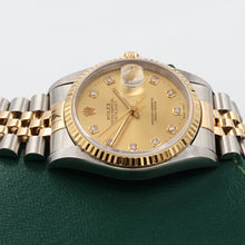 Load image into Gallery viewer, Rolex Datejust 36 ref. ref. 16233G Champagne Big Diamonds dial - Jubilee
