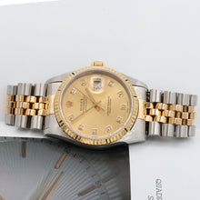 Load image into Gallery viewer, Rolex Datejust 36 ref. ref. 16233G Champagne Big Diamonds dial - Jubilee
