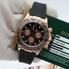 Charger l'image dans la galerie, Rolex Daytona ref. 116515 Black dial with pink subdials - Rubber-B strap - Full Set
