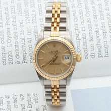 Załaduj obraz do przeglądarki galerii, Rolex Datejust Lady ref. 69173 Steel/Gold- Jubilee Bracelet - Champagne Linen Dial
