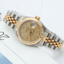 Załaduj obraz do przeglądarki galerii, Rolex Datejust Lady ref. 69173 Steel/Gold- Jubilee Bracelet - Champagne Linen Dial
