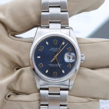 Load image into Gallery viewer, Rolex Date ref. 15200 Blue Arabic Dial Oyster Bracelet - Full Set
