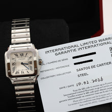 Load image into Gallery viewer, Cartier Santos ref. WSSA0082 - SIlver Roman Dial - Full Set
