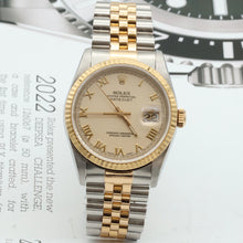 Carica l'immagine nel visualizzatore di Gallery, Rolex Datejust 36 ref. 16233 Cream Roman dial
