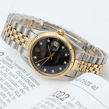 Bild in Galerie-Viewer laden, Rolex Datejust ref. 16013 -Steel/Gold - Black Diamonds Dial - Jubilee
