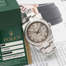 Carregar imagem no visualizador da galeria, Rolex Datejust ref. 116200 Racing Concentric (Silver) Dial - Oyster Bracelet - Full Set
