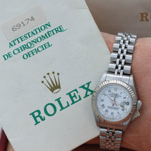 Cargar imagen en el visor de la galería, Rolex Lady-Datejust ref. 69174 - White Roman Small (Lines) Dial Jubilee bracelet - Full Set
