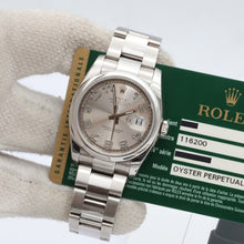 Carregar imagem no visualizador da galeria, Rolex Datejust ref. 116200 Racing Concentric (Silver) Dial - Oyster Bracelet - Full Set
