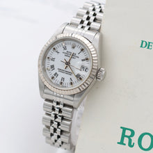 Cargar imagen en el visor de la galería, Rolex Lady-Datejust ref. 69174 - White Roman Small (Lines) Dial Jubilee bracelet - Full Set
