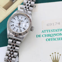 Cargar imagen en el visor de la galería, Rolex Lady-Datejust ref. 69174 - White Roman Small (Lines) Dial Jubilee bracelet - Full Set
