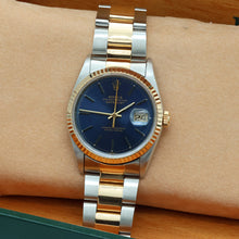 Załaduj obraz do przeglądarki galerii, Rolex Datejust 36 ref. 16233 Blue Soleil dial - Oyster Bracelet - Full Set
