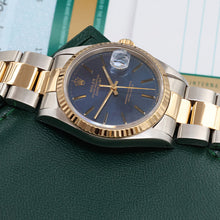 Załaduj obraz do przeglądarki galerii, Rolex Datejust 36 ref. 16233 Blue Soleil dial - Oyster Bracelet - Full Set
