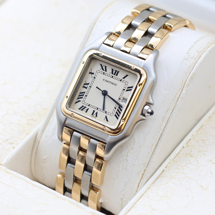 Cartier Panthere ref. 187957 Steel and 18K Gold with Three Lines Bracelet - Full Set