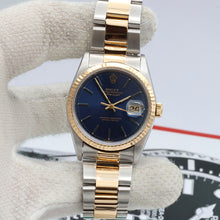 Załaduj obraz do przeglądarki galerii, Rolex Datejust 36 ref. 16233 Blue Soleil dial - Oyster Bracelet - Full Set
