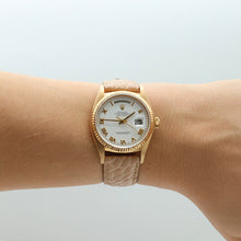 Load image into Gallery viewer, Rolex Day-Date ref. 18038 White Roman Dial - Leather strap

