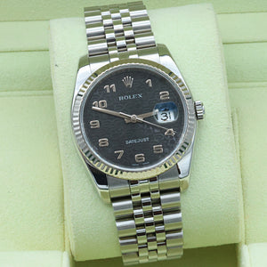Rolex Datejust ref. 116234 Black Arabic Millennary - Jubilee Bracelet - Full set