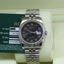 Indlæs billede til gallerivisning Rolex Datejust ref. 116234 Black Arabic Millennary - Jubilee Bracelet - Full set
