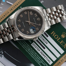 Indlæs billede til gallerivisning Rolex Datejust ref. 116234 Black Arabic Millennary - Jubilee Bracelet - Full set
