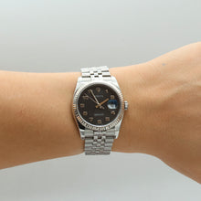 Indlæs billede til gallerivisning Rolex Datejust ref. 116234 Black Arabic Millennary - Jubilee Bracelet - Full set

