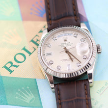 Cargar imagen en el visor de la galería, Rolex Day-Date 36 ref. 118239 Diamonds dial - Leather - Full Set
