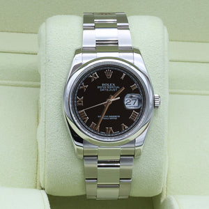 Rolex Datejust ref. 116200 Black Roman Dial - Oyster Bracelet - Full Set