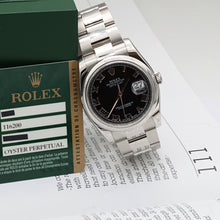 Load image into Gallery viewer, Rolex Datejust ref. 116200 Black Roman Dial - Oyster Bracelet - Full Set
