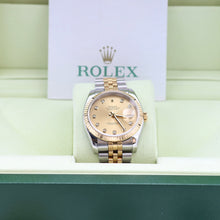 Załaduj obraz do przeglądarki galerii, Rolex Datejust ref. 116233 Champagne Diamonds Dial - Jubilee Bracelet - Full Set
