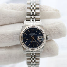 Załaduj obraz do przeglądarki galerii, Rolex Lady-Datejust ref. 69174 - Blue Soleil Dial Jubilee bracelet
