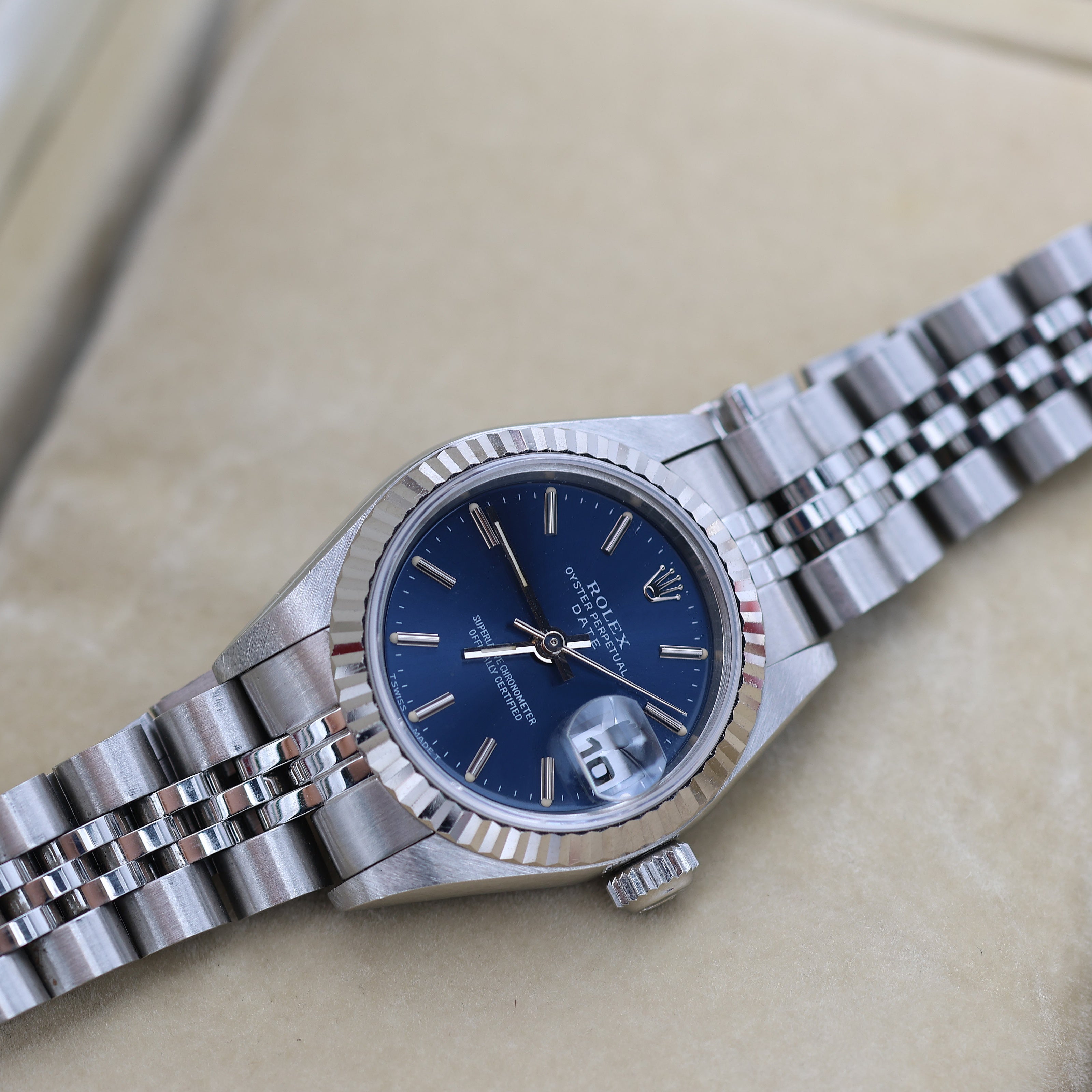 Rolex Lady-Datejust Ref. 69174 - Blue Soleil Dial Jubiläumsarmband