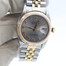 Załaduj obraz do przeglądarki galerii, Rolex Datejust 36 ref. 16233 Grey Roman dial - Full Set
