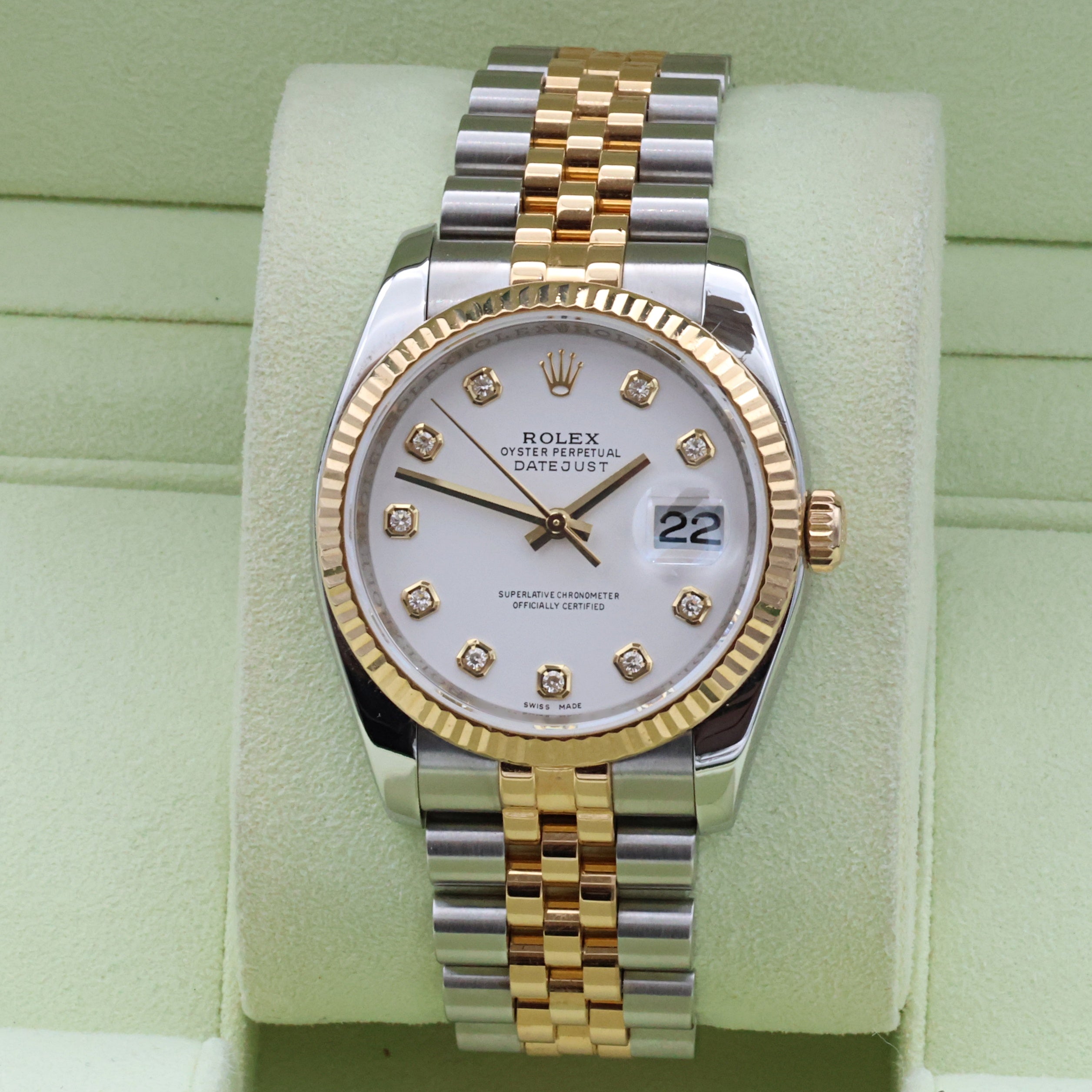 Rolex Datejust ref. 116233 White Dial with Diamonds - Full Set