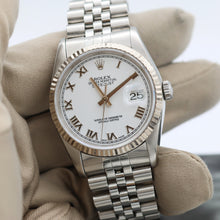 Załaduj obraz do przeglądarki galerii, Rolex Datejust 36 ref. 16234 White Roman (Big) Dial - Full Set
