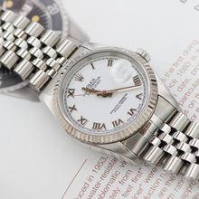 Załaduj obraz do przeglądarki galerii, Rolex Datejust 36 ref. 16234 White Roman (Big) Dial - Full Set

