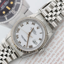 Załaduj obraz do przeglądarki galerii, Rolex Datejust 36 ref. 16234 White Roman (Big) Dial - Full Set
