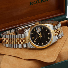 Load image into Gallery viewer, Rolex Datejust 36 ref. 16233 Black Dial Small Diamonds - Jubilee
