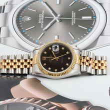 Load image into Gallery viewer, Rolex Datejust 36 ref. 16233 Black Dial Small Diamonds - Jubilee
