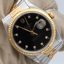Load image into Gallery viewer, Rolex Datejust 36 ref. 16233 Black Dial Small Diamonds - Jubilee
