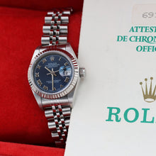 Załaduj obraz do przeglądarki galerii, Rolex Lady-Datejust ref. 69174 - Blue Roman Dial Jubilee bracelet - Full Set
