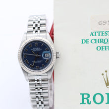 Załaduj obraz do przeglądarki galerii, Rolex Lady-Datejust ref. 69174 - Blue Roman Dial Jubilee bracelet - Full Set
