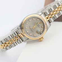 Załaduj obraz do przeglądarki galerii, Rolex Datejust Lady ref. 69173 Steel/Gold - Grey Millennary Diamonds Dial - Full Set
