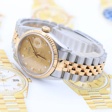 Załaduj obraz do przeglądarki galerii, Datejust ref. 16233 - Champagne Millennary Diamonds Dial Jubilee Bracelet - Full Set
