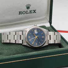 Load image into Gallery viewer, Rolex Precision Date ref. 6694 Blue Dial (Golden Indexes) - Oyster bracelet
